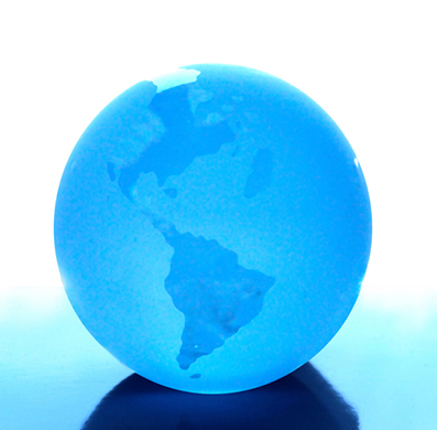 Glob lit blue