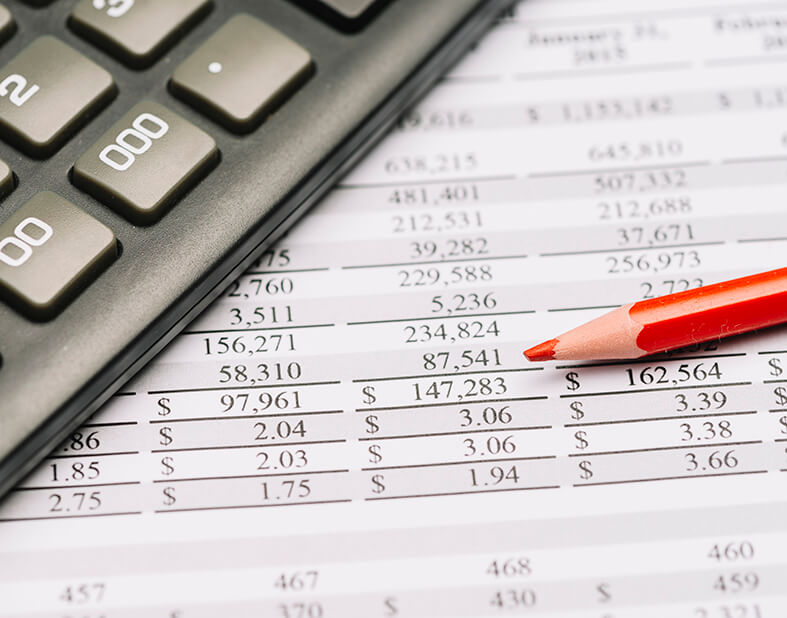 Accountant paper with numbers