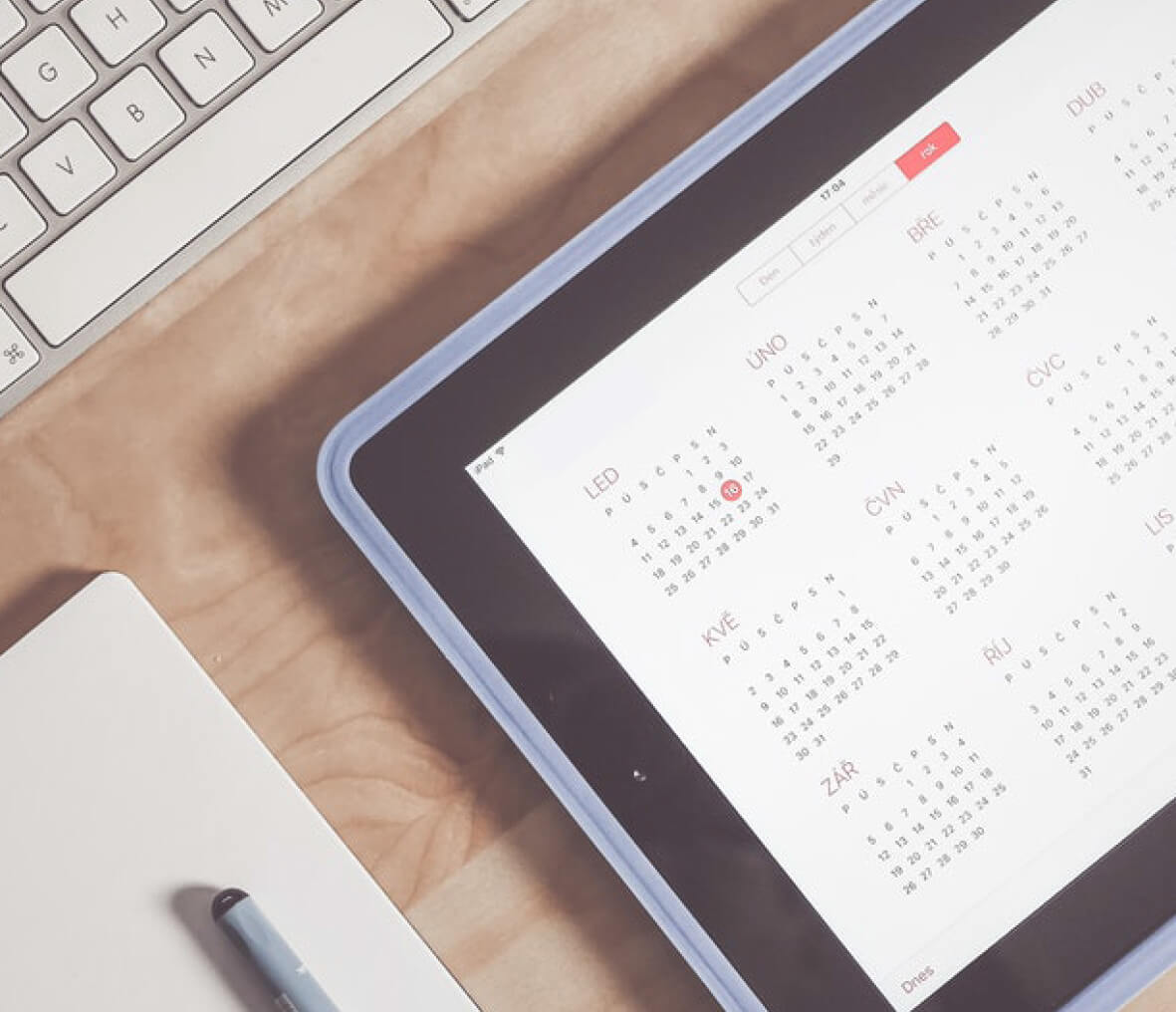 Calendar on a tablet